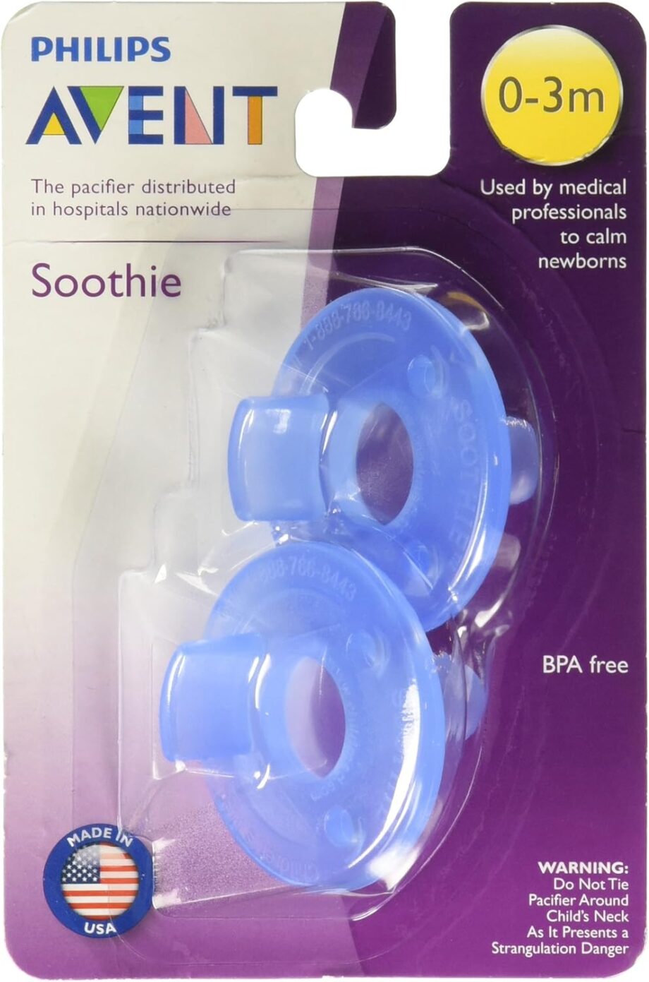 Avent tétine soothie 0-3 bleu