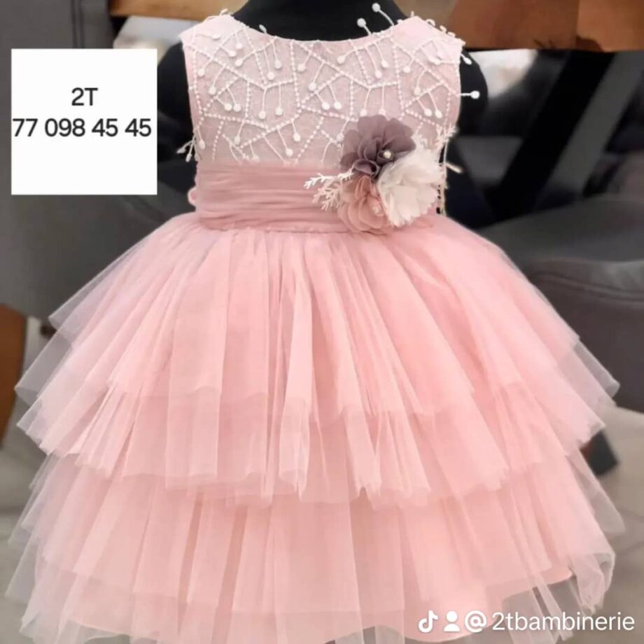 Robe de fête saumon claire de 1 à 4ans