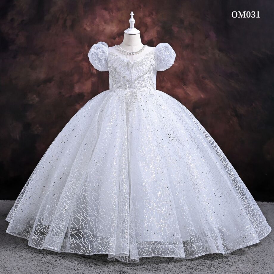 Robe de cérémonie de 5 à 13ans blanche