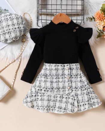 Ensemble jupe plus béret Noir