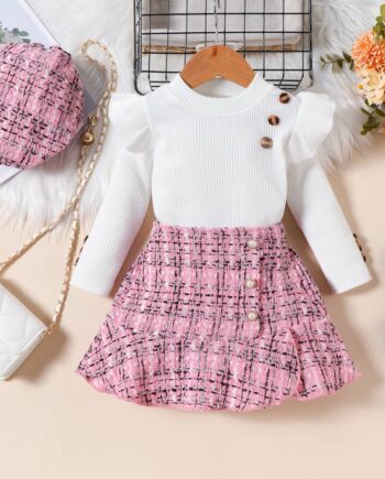 Ensemble jupe plus béret Rose