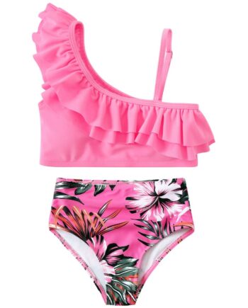 Maillot de bain 2 piece fille Rose Foncé